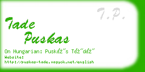 tade puskas business card